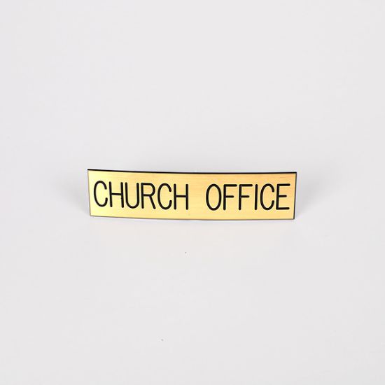Picture of Sign Engraved Church Office Adhesive Back Gold