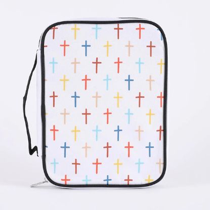 Picture of Bible Cover Canvas Colorful Crosses Large