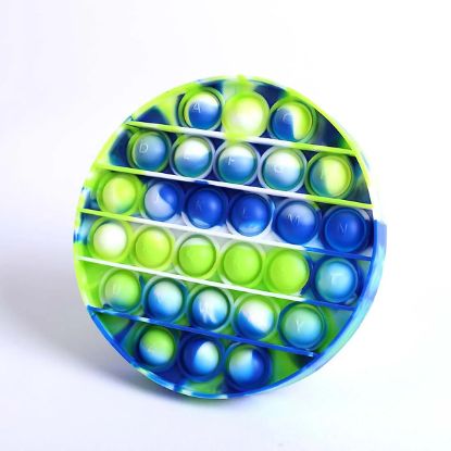 Picture of Peace Popper Round - Green White Blue Swirl