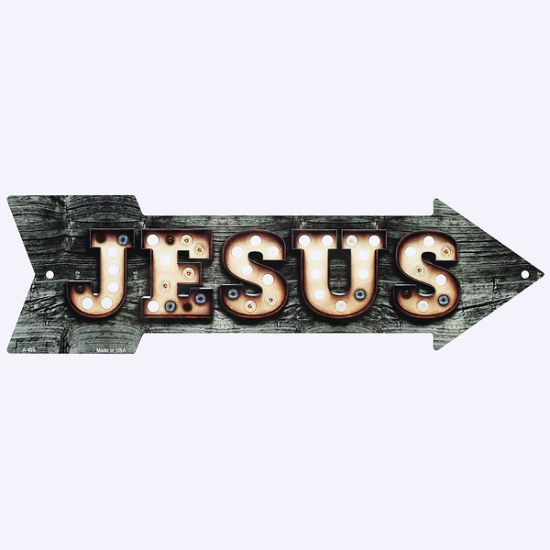 Picture of Arrow Sign Metal Jesus Bulb Letters