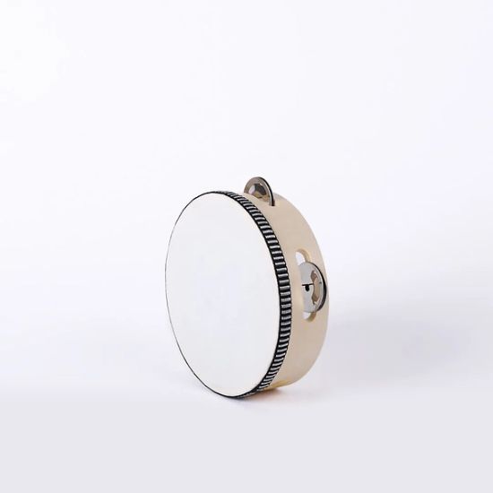 Picture of Wood Single Row Tambourine with Head - 6"