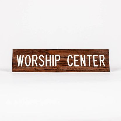 Picture of Worship Center Formica Sign 2x8 with Adhesive Back
