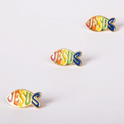Picture of Lapel Pin Jesus Fish Colorful