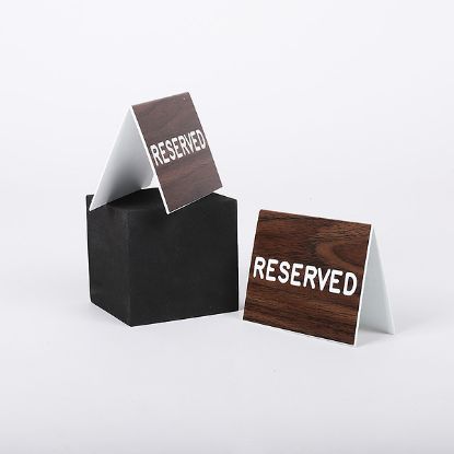Picture of Reserved Table-Top Signs Walnut Grain Finish
