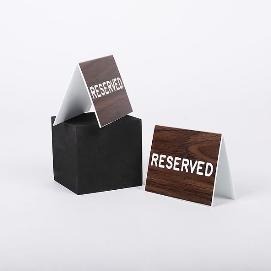 Picture of Reserved Table-Top Signs Walnut Grain Finish