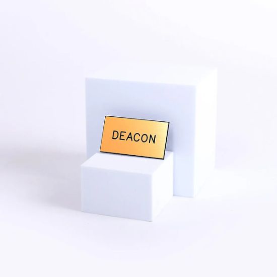Picture of Gold and Black Deacon Clip-On Badge