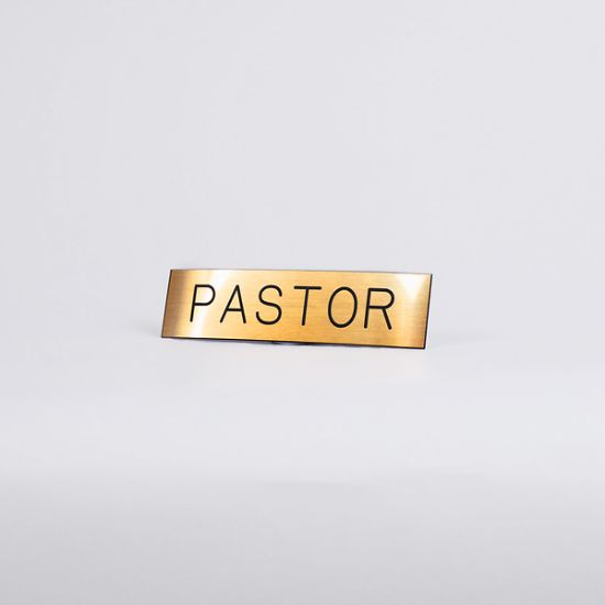 Picture of Pastor Black & Gold Sign 2x8 with Adhesive Back