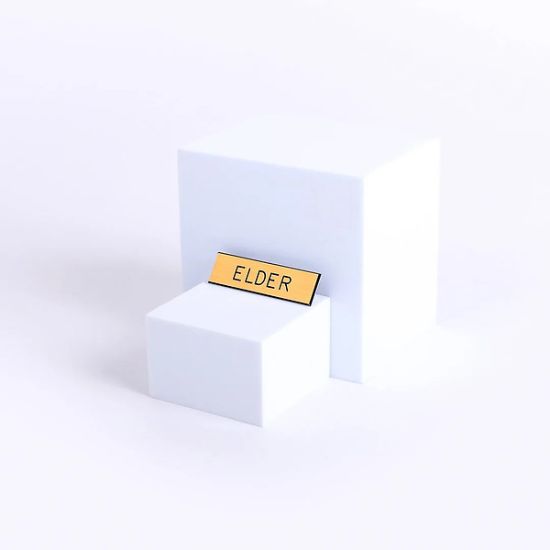 Picture of Gold and Black Elder Pin-On Badge