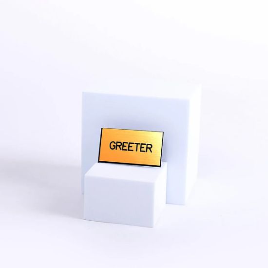 Picture of Gold and Black Greeter Clip-On Badge