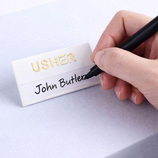 Picture of Badge Usher Plastic White Package of 24