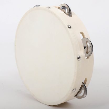 Picture of Wood Single Row Tambourine with Head - 8"