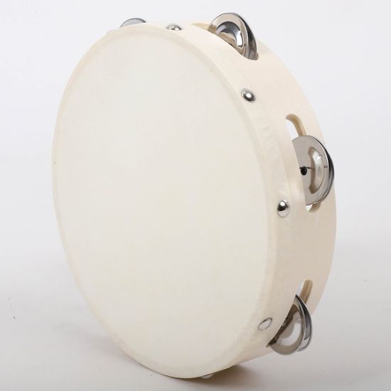 Picture of Wood Single Row Tambourine with Head - 8"