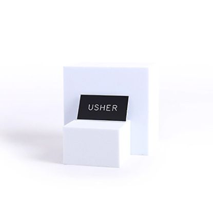 Picture of Black and White Usher Magnetic Badge