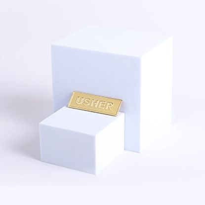 Picture of Gold Metal Usher Pin-On Badge