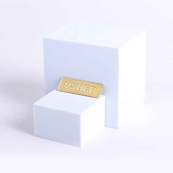 Picture of Gold Metal Usher Pin-On Badge