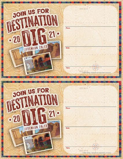 Picture of Vacation Bible School VBS 2021 Destination Dig Unearthing the Truth About Jesus Registration Flyer 50 Flyers