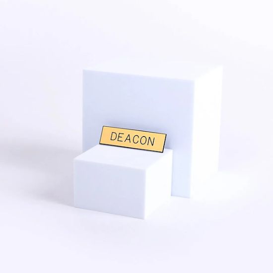 Picture of Gold and Black Deacon Pin-On Badge