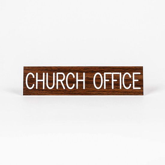 Picture of Church Office Formica Sign 2x8 with Adhesive Back