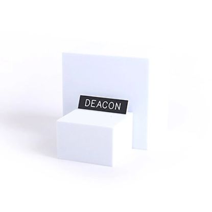 Picture of Black and White Deacon Pin-On Badge