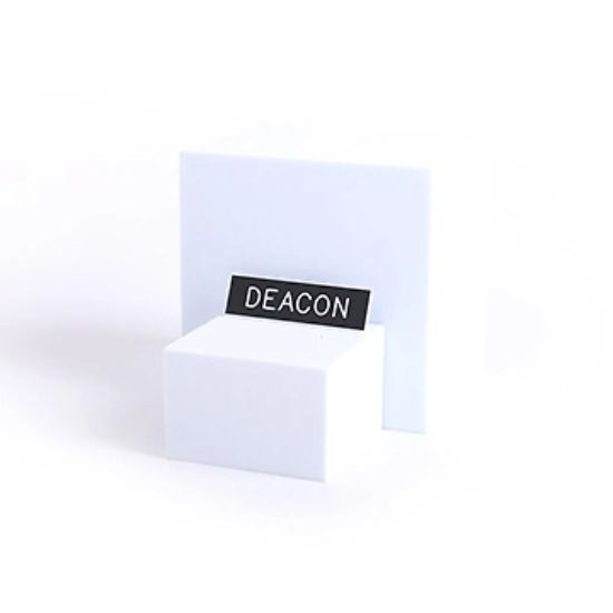Picture of Black and White Deacon Pin-On Badge