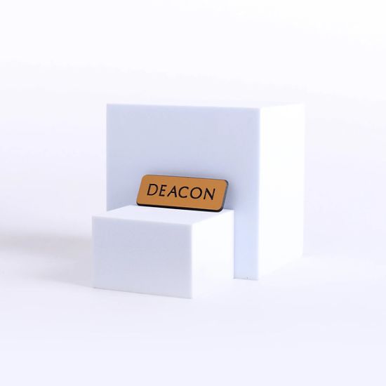 Picture of Contemporary Engraved Gold Deacon BadgeMagnet Pin