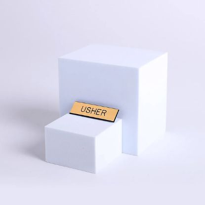 Picture of Gold and Black Usher Pin-On Badge
