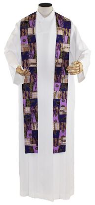 Picture of Amani Kitenge Patch Overlay Stole