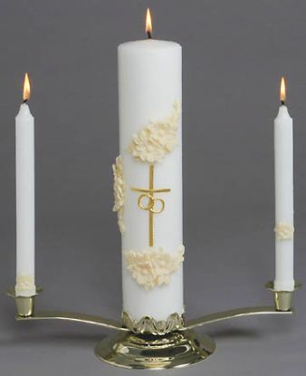 Picture of Holy Matrimony Candle Ensemble - Gold and Cream