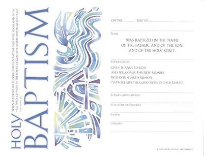 Picture of Community Adult Baptism Certificate