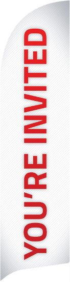 Picture of You're Invited Pinstripe Flag Banner
