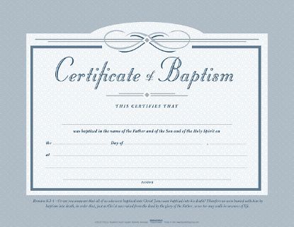 Picture of Flat Baptism Certificate
