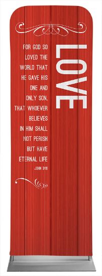 Picture of Love Painted Wood Sleeve Banner