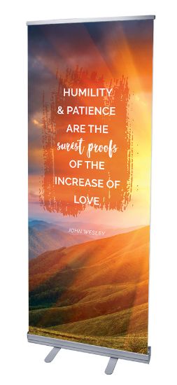 Picture of Humilty and Patience Nature Scene Words of Wesley Rollup Banner