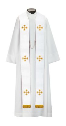Picture of Chapel Brocade Collection Overstole White & Gold