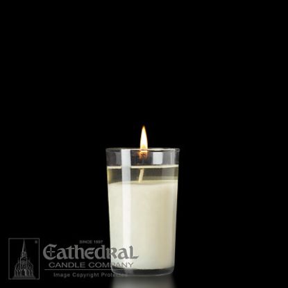 Picture of 40-Hour 51% Beeswax Glass Chapel Light - Crystal