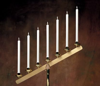 Picture of 51% Beeswax Altar Candles Emkay 12 7/8 x 7/8 Pack of 12 Self-Fitting End