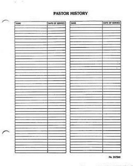 Picture of United Methodist Record System/Pastor History (Pkg of 50)