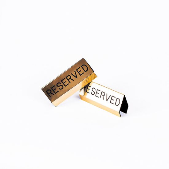 Picture of Brushed Gold Reserved Pew Sign