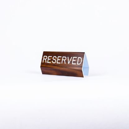 Picture of Reserved Pew Sign with Walnut Grain Finish