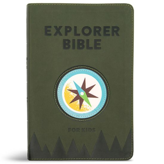 Picture of CSB Explorer Bible for Kids, Olive Compass Leathertouch
