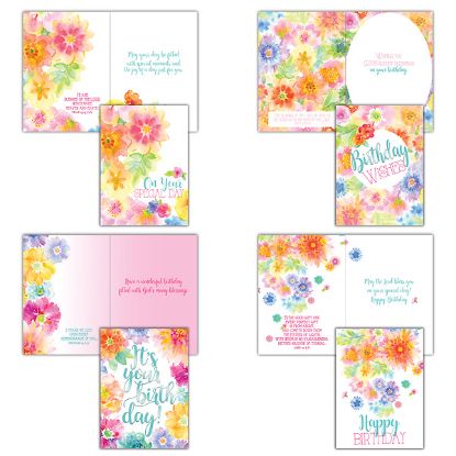 Picture of Bright Blooms Birthday Boxed Cards - Box of 12
