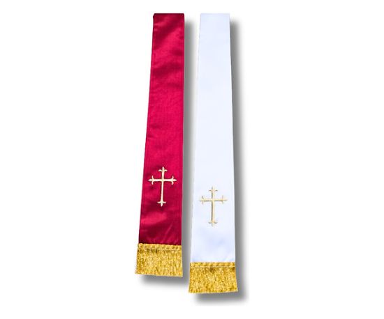 Picture of Reversible Satin Stole Red/White Latin Cross