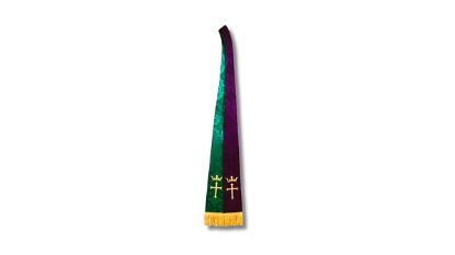Picture of Reversible Brocade Purple/Green Stole