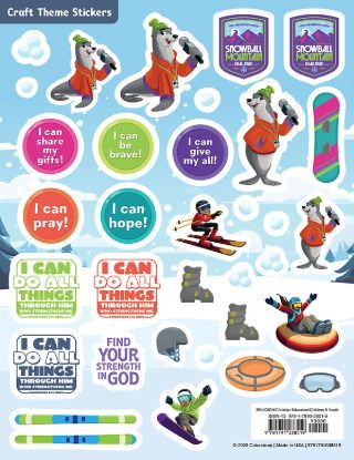Picture of VBS 2026 Snowball Mountain Challenge Craft Theme Stickers (Pkg of 12)