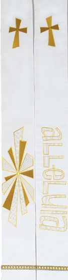Picture of Alleluia White Cathedral Stole with Embroidery GOLD