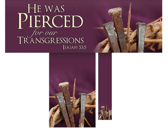 Picture of He Was Pierced Lent 3 Piece Altar Set