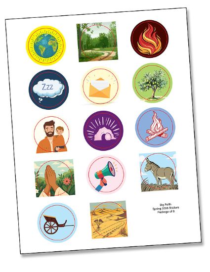 Picture of Cokesbury Kids Big Faith Spring 2026 All Ages Activity Stickers (Pkg of 6)