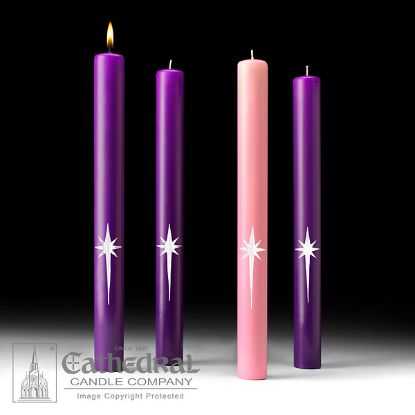 Picture of Star of the Magi Advent Candle Set  - 1-1/2" x 16"