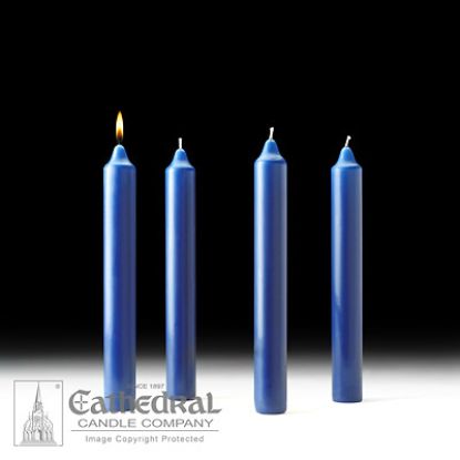 Picture of Cathedral Advent Candle Set 12" X 1-1/2" - 4 Sarum Blue