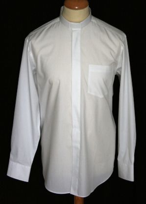 Picture of Fair Trade Men's PolyCotton Short Sleeve Tab Collar Clergy Shirt White - 14 1/2"